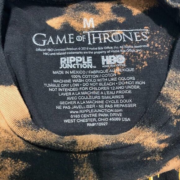 Game of Thrones Acid Wash T-Shirt Black Medium - Picture 3 of 7